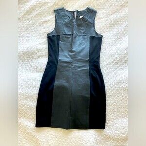 Collective Faux Leather Black Panel Dress NWOT